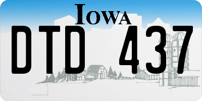 IA license plate DTD437
