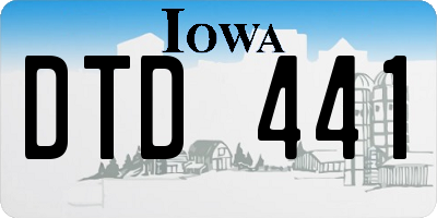 IA license plate DTD441