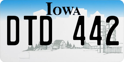 IA license plate DTD442