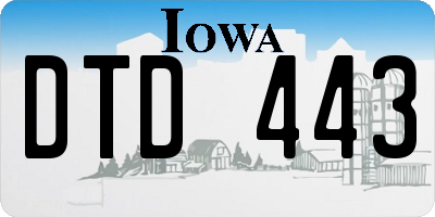 IA license plate DTD443