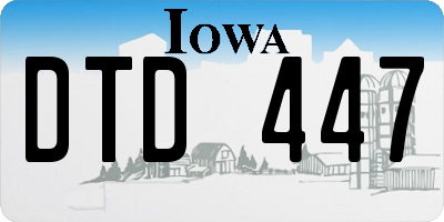 IA license plate DTD447