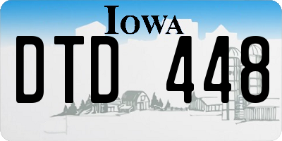 IA license plate DTD448