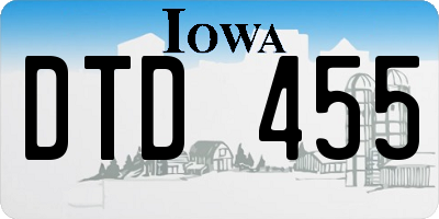 IA license plate DTD455
