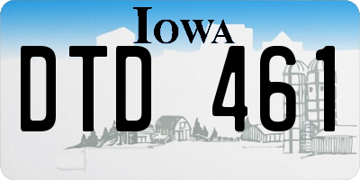 IA license plate DTD461