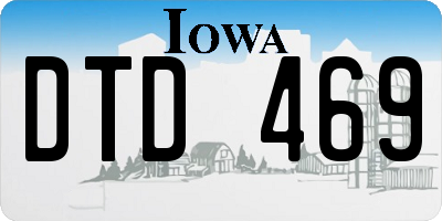 IA license plate DTD469