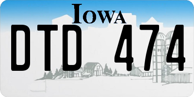IA license plate DTD474