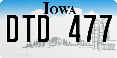 IA license plate DTD477