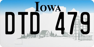 IA license plate DTD479