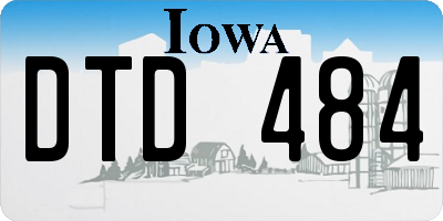 IA license plate DTD484