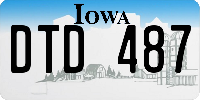 IA license plate DTD487