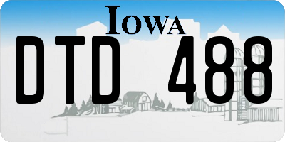 IA license plate DTD488