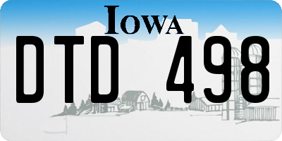 IA license plate DTD498