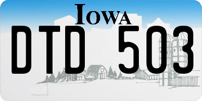 IA license plate DTD503