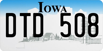 IA license plate DTD508