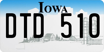 IA license plate DTD510