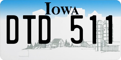 IA license plate DTD511