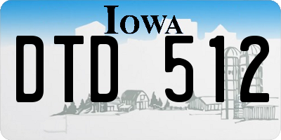 IA license plate DTD512