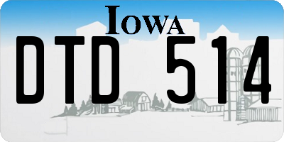 IA license plate DTD514