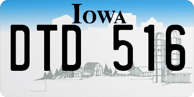 IA license plate DTD516