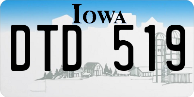 IA license plate DTD519