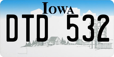 IA license plate DTD532