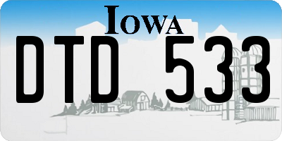 IA license plate DTD533