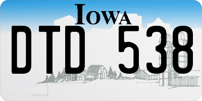 IA license plate DTD538
