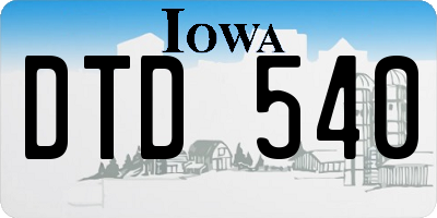 IA license plate DTD540