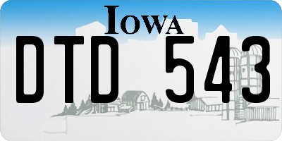 IA license plate DTD543