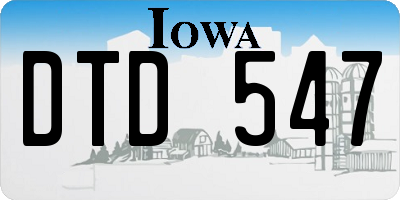 IA license plate DTD547