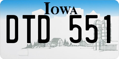 IA license plate DTD551