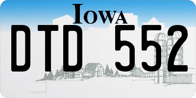 IA license plate DTD552