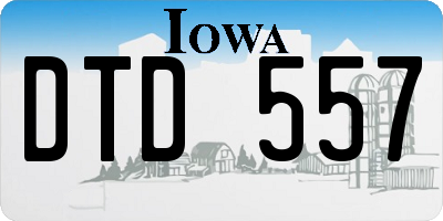 IA license plate DTD557