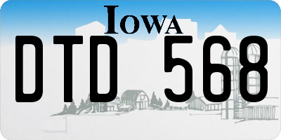 IA license plate DTD568