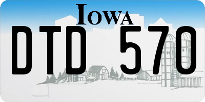 IA license plate DTD570