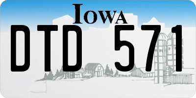 IA license plate DTD571