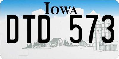IA license plate DTD573