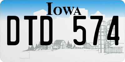 IA license plate DTD574