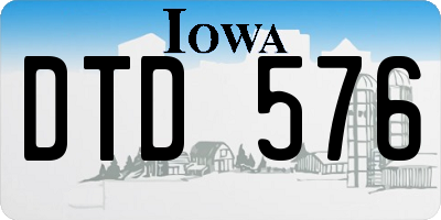 IA license plate DTD576
