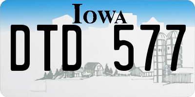 IA license plate DTD577