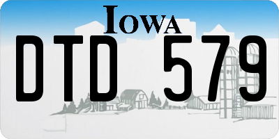 IA license plate DTD579