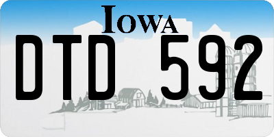 IA license plate DTD592
