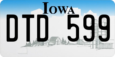 IA license plate DTD599