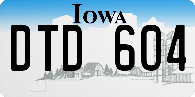 IA license plate DTD604