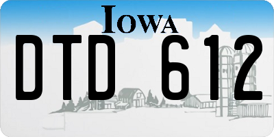 IA license plate DTD612