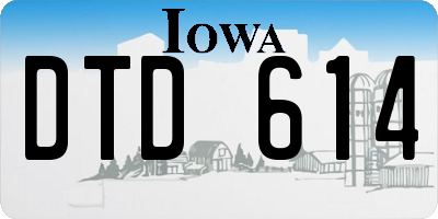 IA license plate DTD614