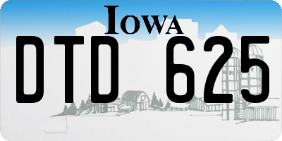 IA license plate DTD625
