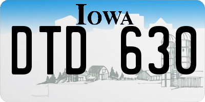 IA license plate DTD630