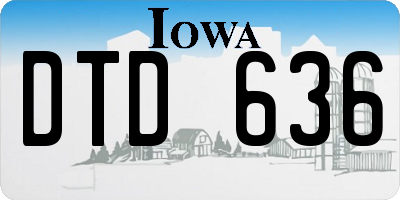 IA license plate DTD636