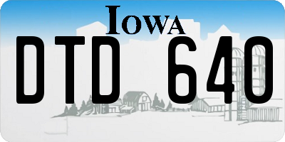 IA license plate DTD640